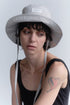 【90'S DEAD STOCK FABRIC】WOOD GRAIN BUCKET HAT -GRAY-